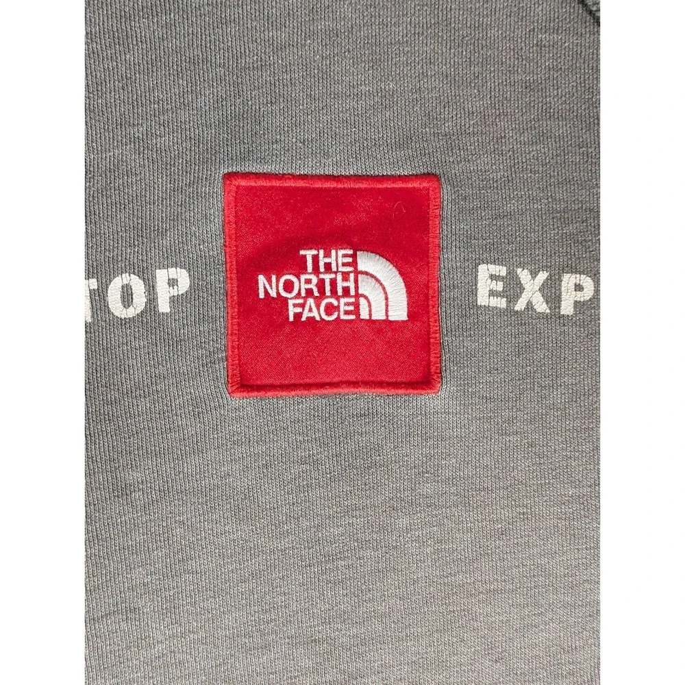 The North Face Mens Grey Never Stop Exploring Red‎ Box Logo Pullover Hoodie L